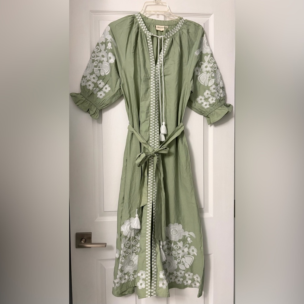 Green Embroidery Dress
